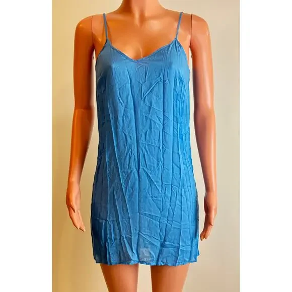 See By Chloe Floral Print Silk Caftan Dress Sz 38 6 Blue Dream Cottagecore Boho - Picture 8 of 16